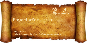 Mayerhofer Lola névjegykártya