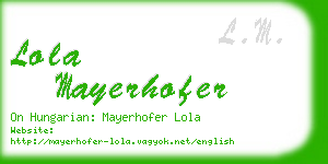 lola mayerhofer business card